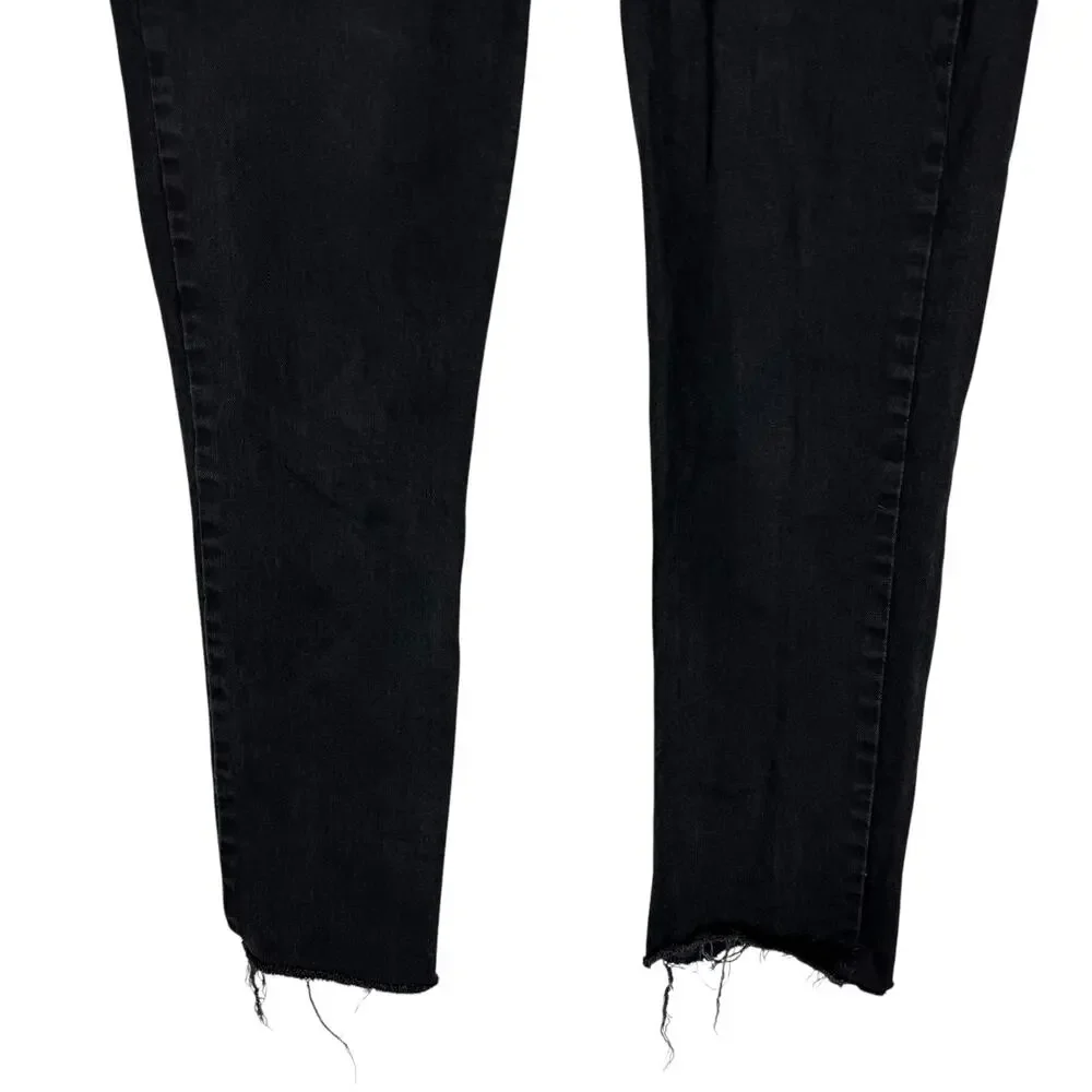 Levi's 511 Jeans Men 34x26 Black Denim Frayed Hem Mid-Rise Slim Fit Straight Leg